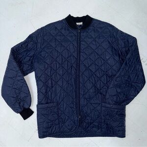 Vintage Men's Navy Quilted Jacket Retro 80s Or 90s Great Fit Made In Canada